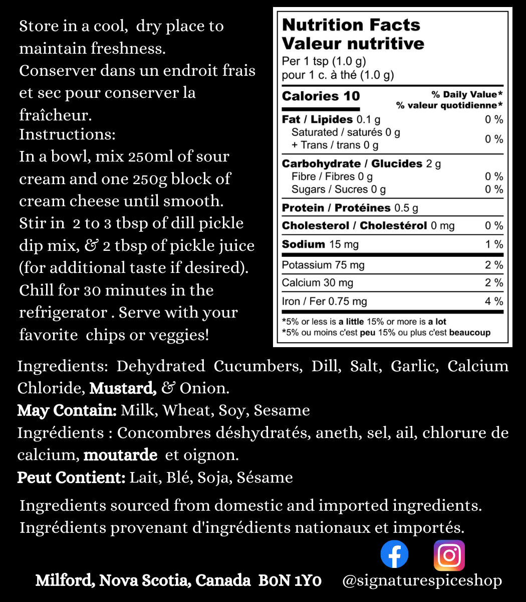 Dill Pickle Dip Mix