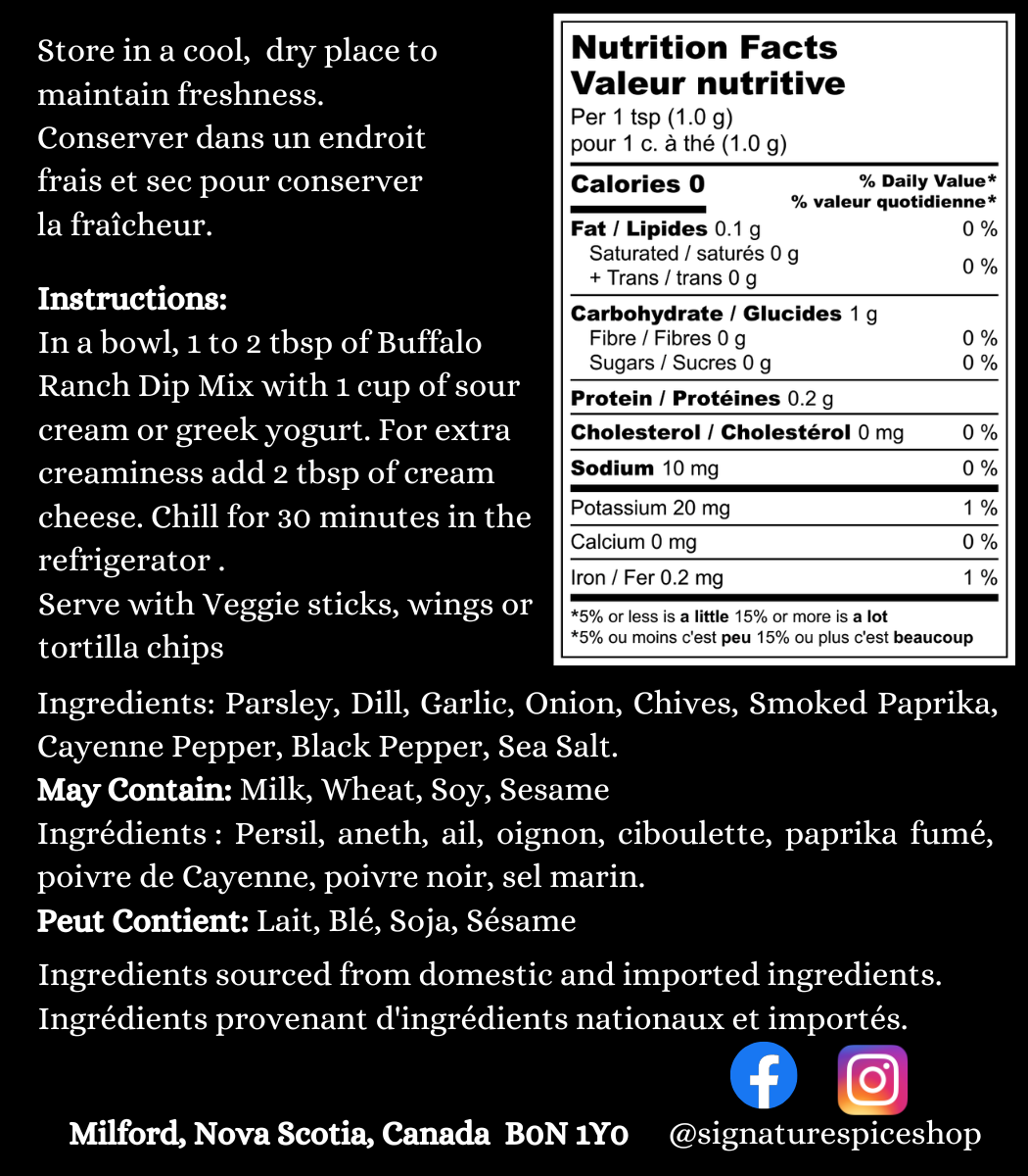 Buffalo Ranch Dip Mix